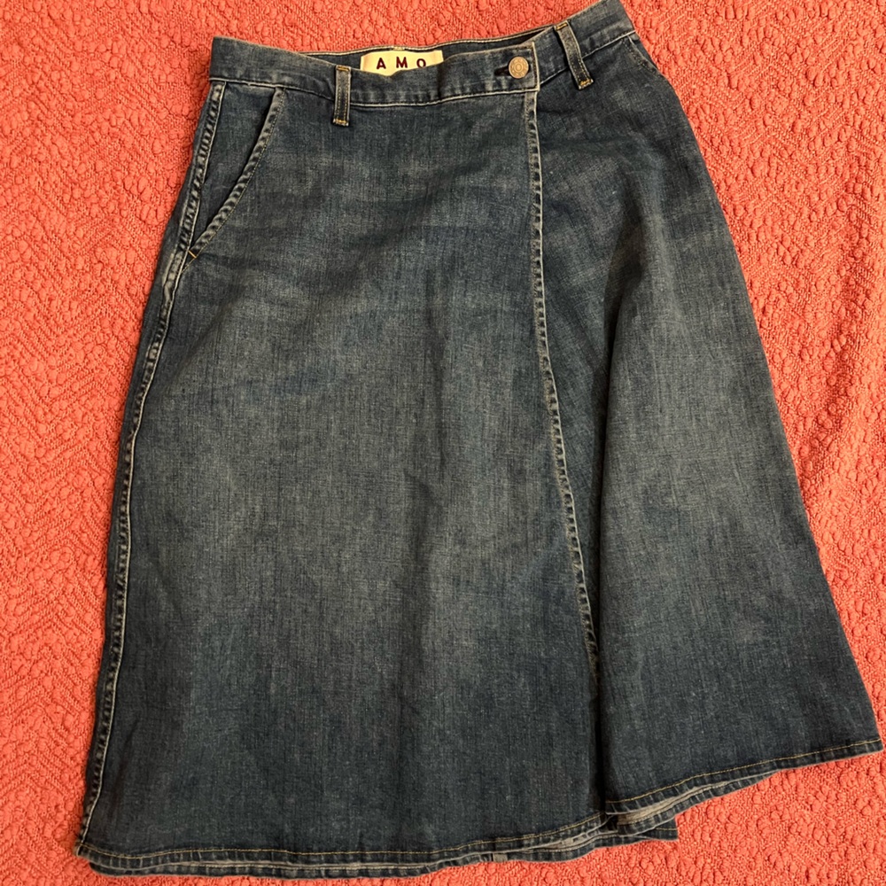 AMO Denim Marie Wrap Skirt - Wistful Blue - New without tags